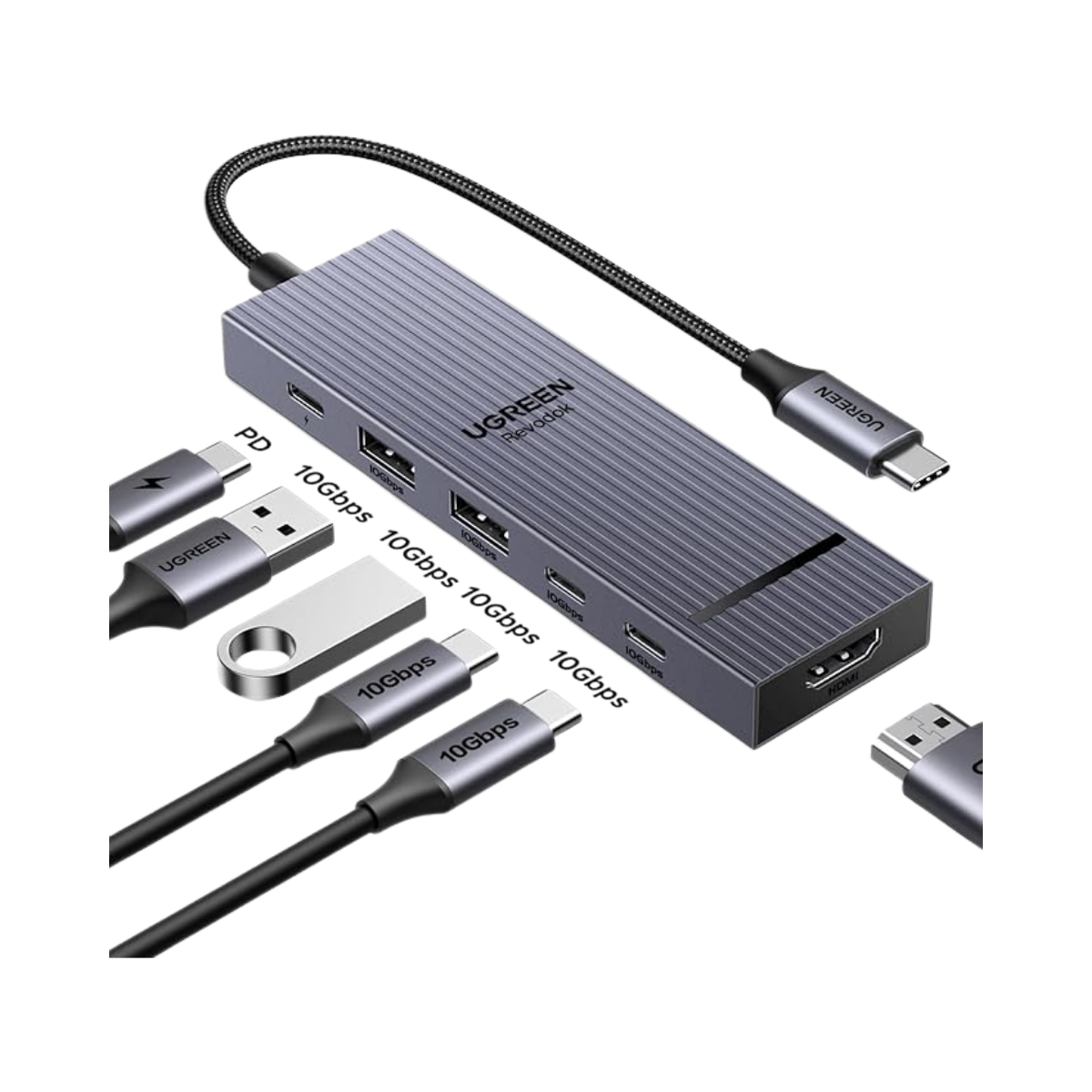 Hub USB-C (6 en 1) 4K a 60 Hz para Macbook iPad