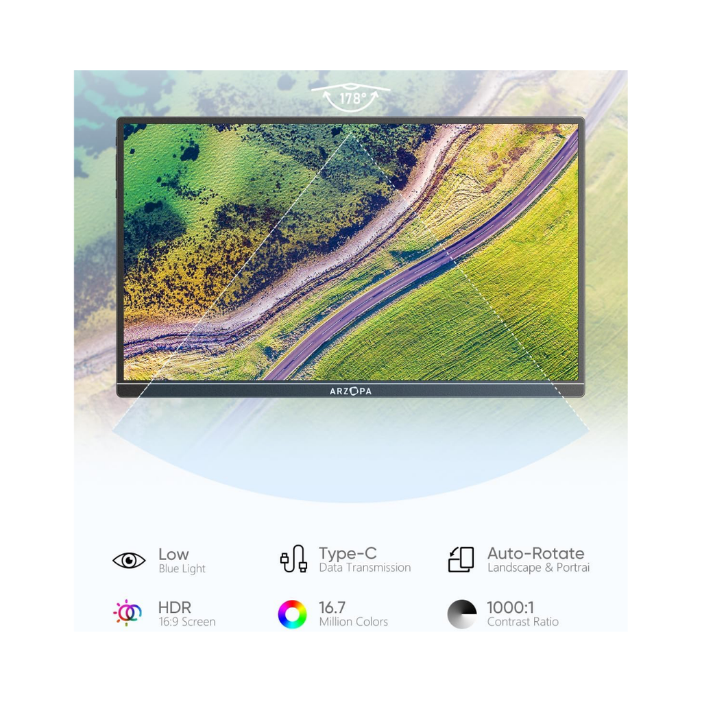 Pantalla portátil Arzopa A1S FHD 1080P 14 pulgadas
