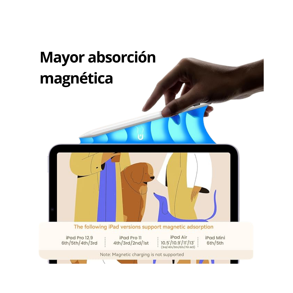 Lápiz capacitivo magnético para iPad con rechazo de palma